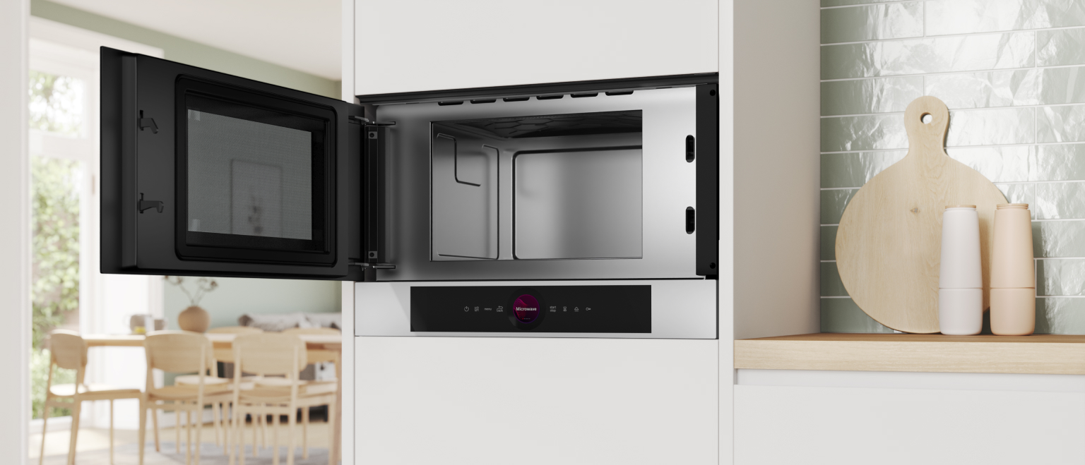 Вбудовувана мікрохвильова піч Bosch BFL7221W1 білого кольору — загальний вигляд