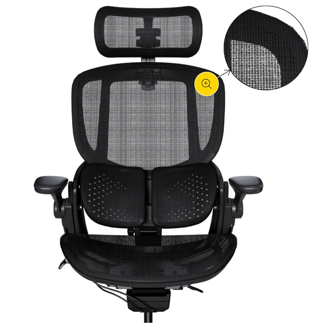 Эластичная дышащая нейлоновая сетка сиденья кресла Mealux S202 Air Black