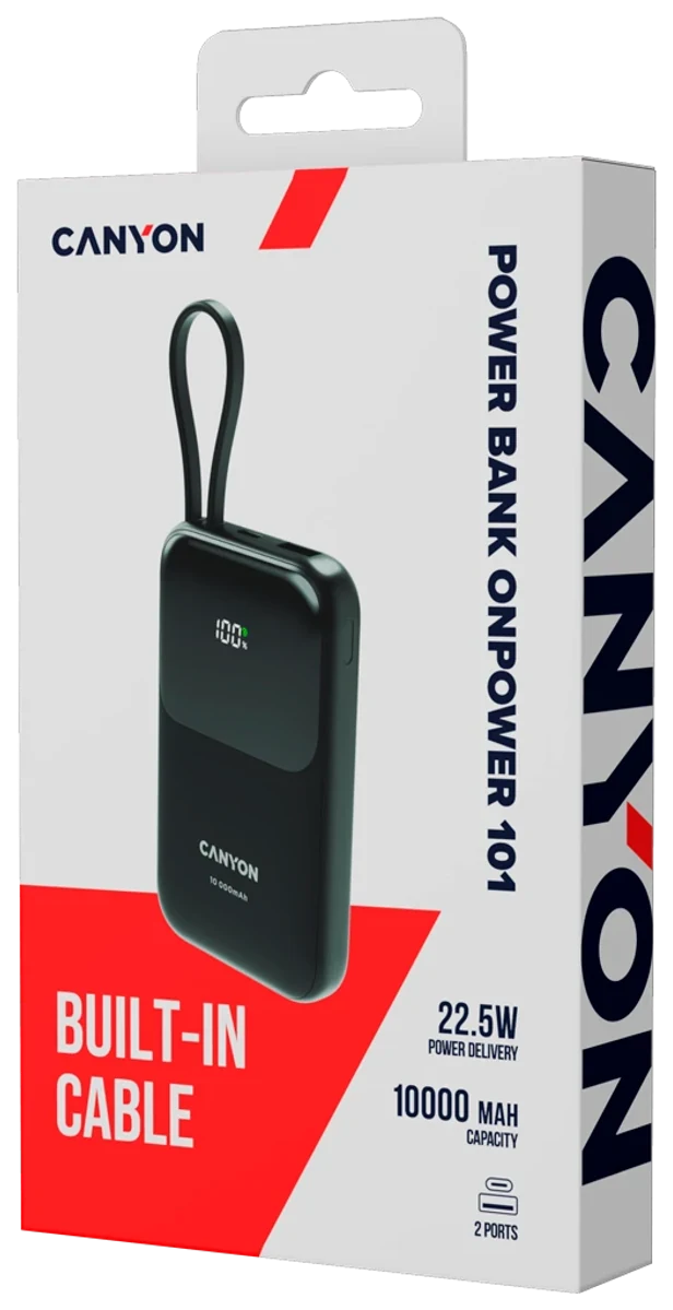 Портативний акумулятор Canyon OnPower 101 Black — комплект