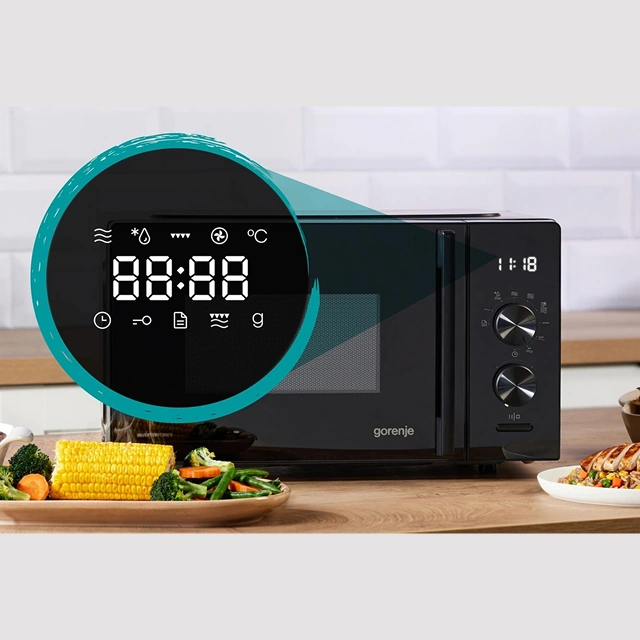 Цифровой дисплей микроволновой печи Gorenje крупным планом
