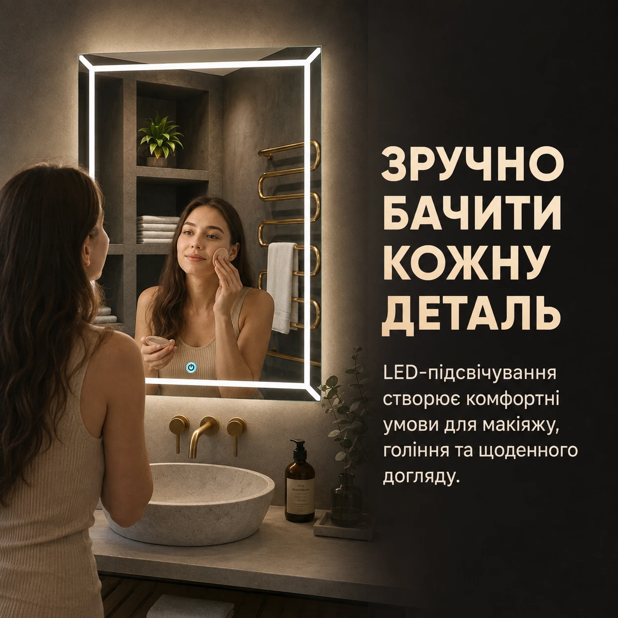 Комфортные условия для макияжа и ухода за кожей благодаря подсветке
