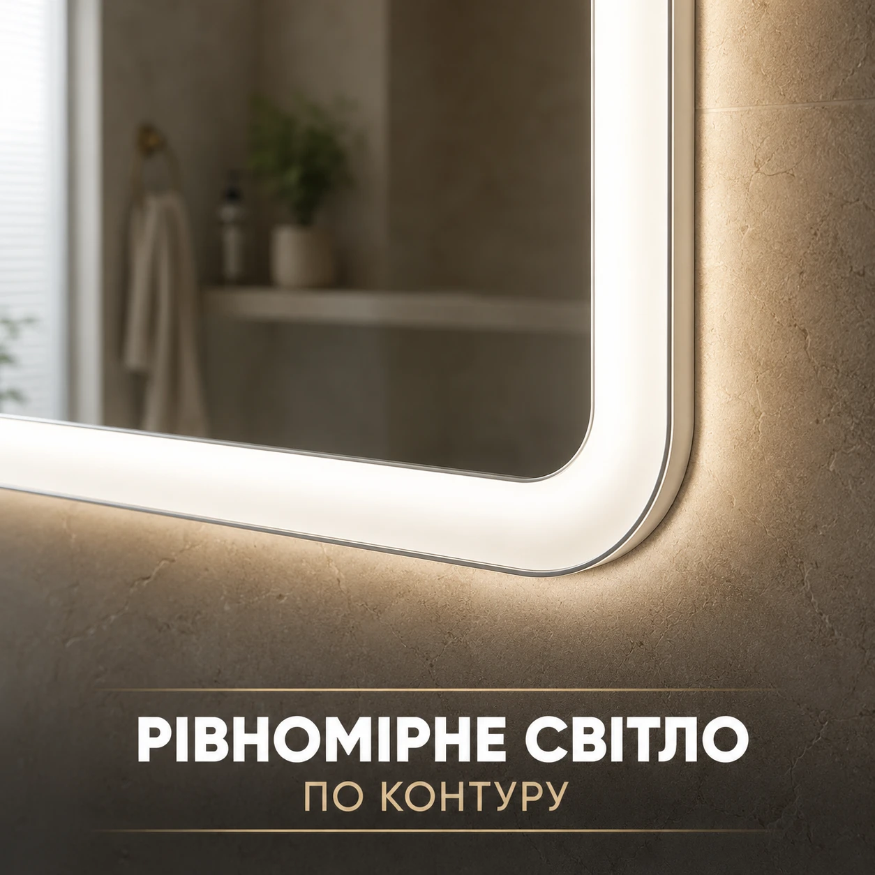 Рівномірна світлодіодна підсвітка по контуру дзеркала