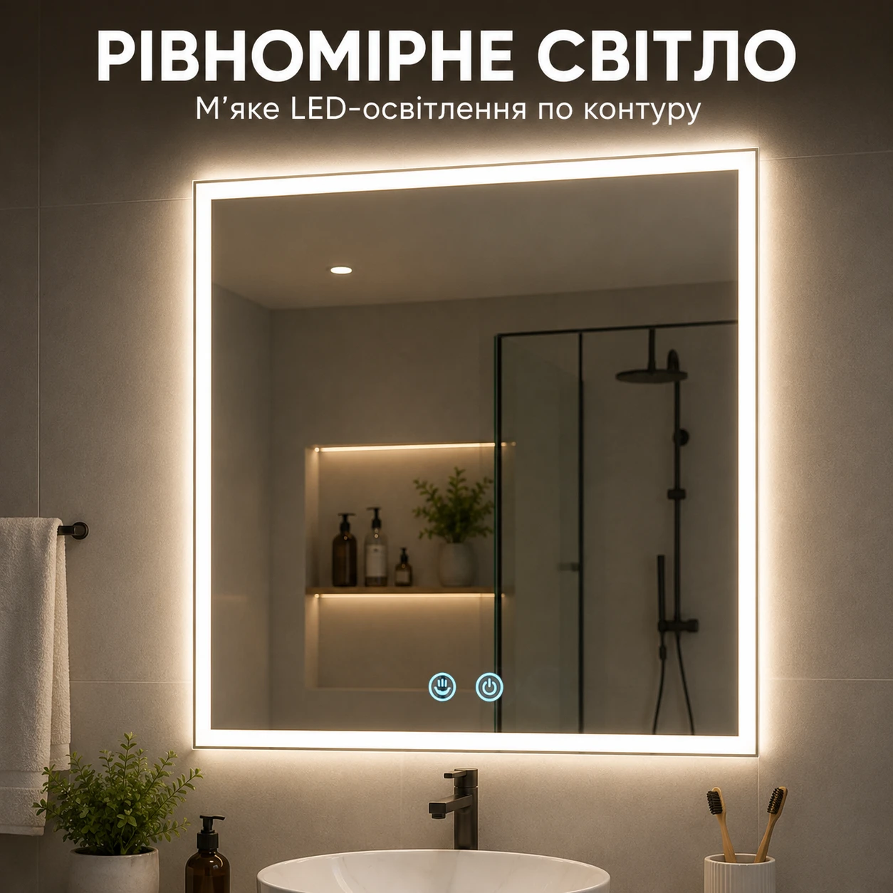 Равномерная светодиодная подсветка по контуру