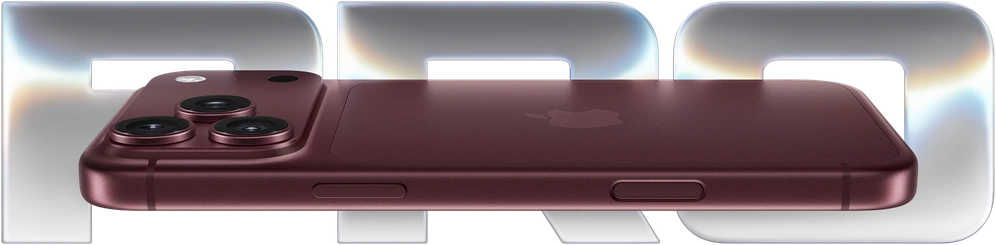 iPhone 18 Pro Max на фоне хромированных букв PRO
