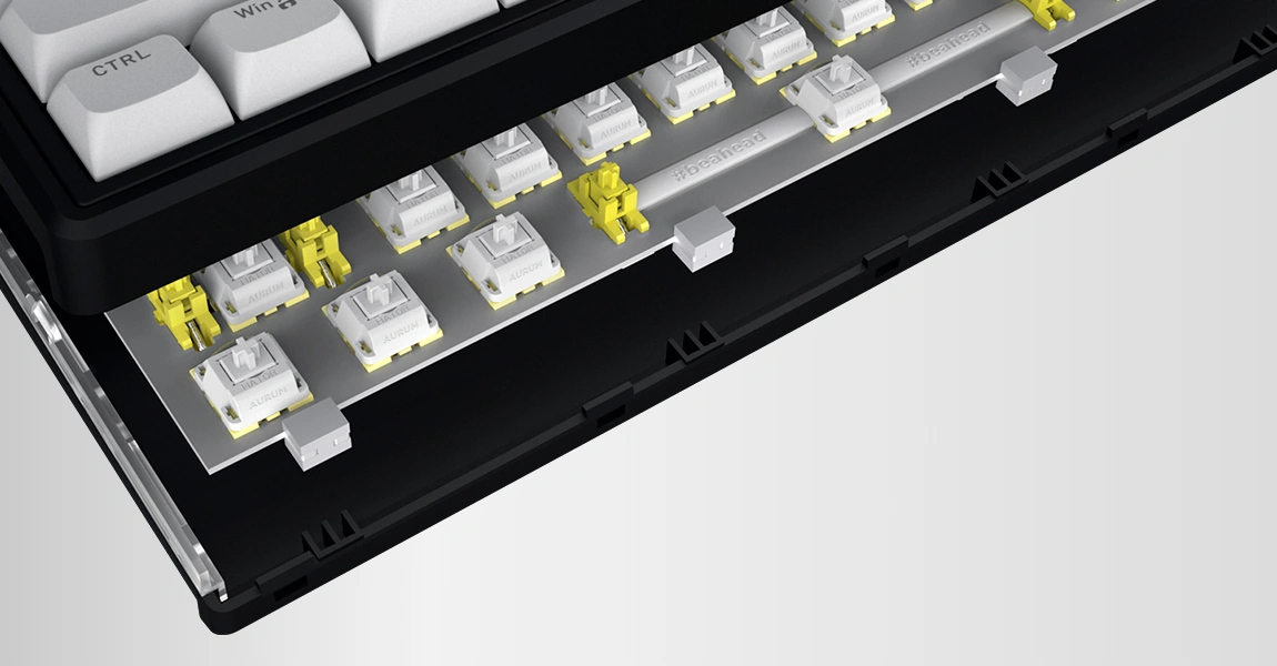 Внутренняя конструкция Gasket Mount клавиатуры HATOR Skyfall 80 Wireless