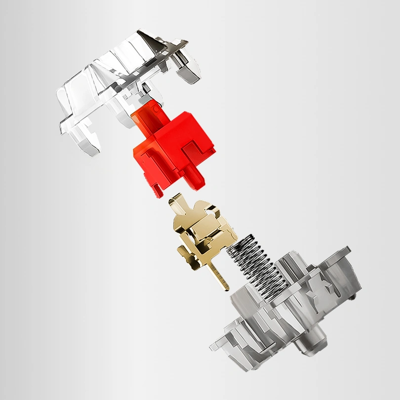 Лінійний механічний перемикач HATOR Origin Red у розрізі