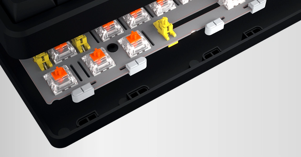 Внутренняя конструкция Gasket Mount клавиатуры HATOR Rockfall 3 TKL Wireless