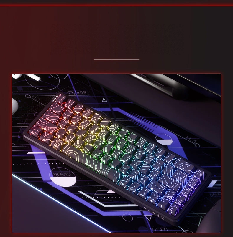 Клавиатура AJAZZ AK680 MAX с RGB-подсветкой на рабочем столе