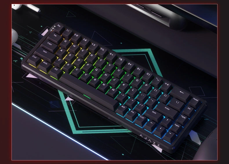 Черная клавиатура AJAZZ AK680 MAX на игровом коврике