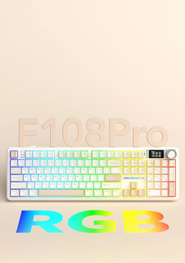 Клавиатура AULA F108 Pro с RGB-подсветкой