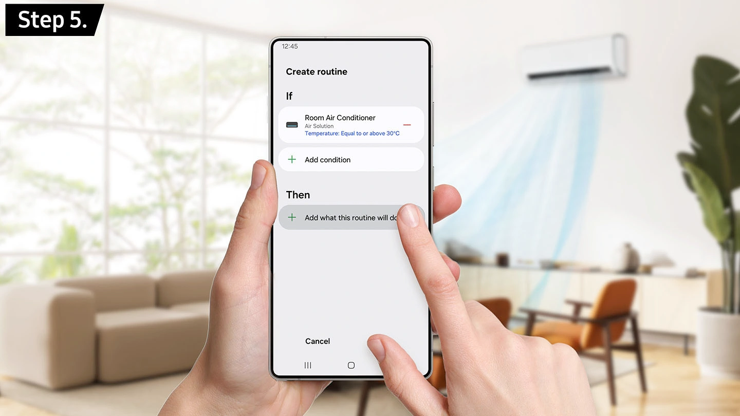 Налаштування сценарію кондиціонера в застосунку SmartThings, крок 5