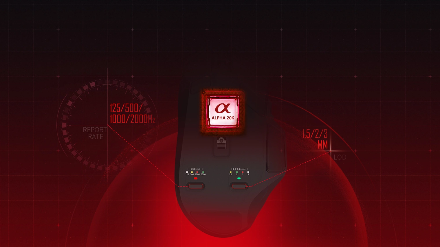 Ігрова миша A4Tech Bloody W95 Ultra — сенсор Alpha 20K, перемикачі частоти опитування та LOD