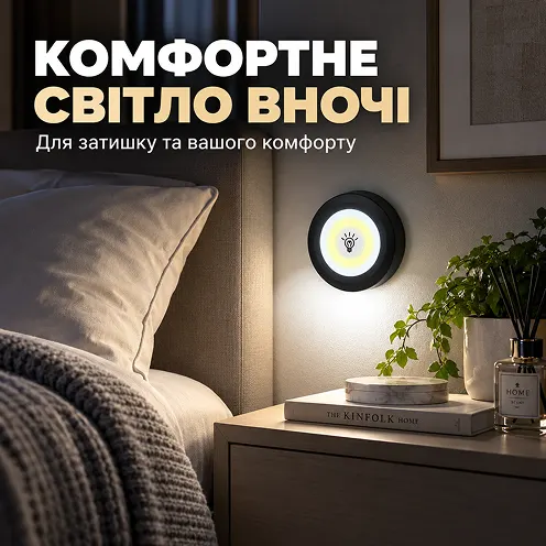 Комфортне нічне світло світильника