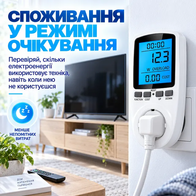 Контроль споживання електроенергії побутовою технікою в режимі очікування