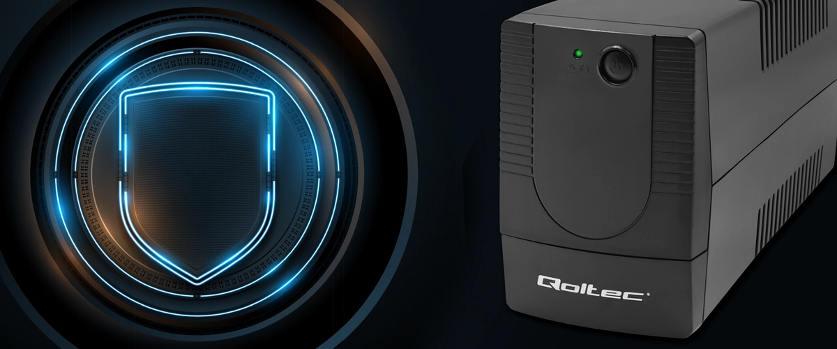 ДБЖ Qoltec Monolith і символ захисту