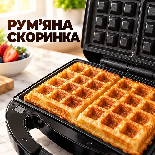 Випікання бельгійських вафель із золотистою рум'яною скоринкою