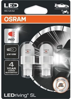 Автолампы OSRAM 12V W16W LED 2W RED W2.1X9.5D LEDriving SL (921 DRP-02B)