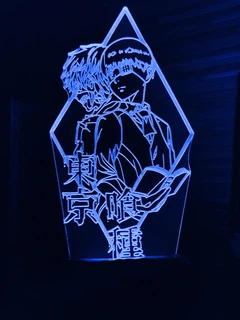 Акриловий світильник-нічник Кен Канекі 2 (Ken Kaneki) синій tty
