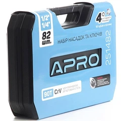 Набір інструментів Apro 82 од Cr-V тріскачки 1/4