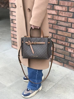 Сумка жіноча Michael Kors Emilia Small Logo Satchel коричнева