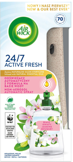 AIR WICK, Active Fresh , automatyczny odświeżacz powietrza o zapachu  białych kwiatów, 228 ml