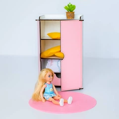 Лялькова шафа для Барбі NestWood рожевий (kmb010r) – іграшки з