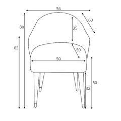 Оксамитове крісло Emi Happy Barok 56x80x60 (EMI-VELVET-FOTEL