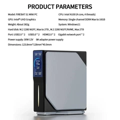 Мини ПК FIREBAT S1 Mini PC Intel N100 / 16GB DDR4 / 512GB M2 SSD