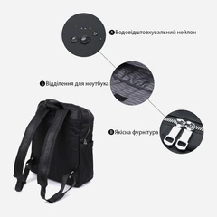 Рюкзак вмещает формат А4 Vintage 14808 Черный – Стильные