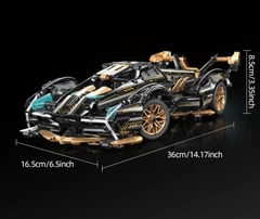 Конструктор Technic Super car V12 чёрная 1280 деталей – игрушки с