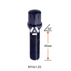 アルボル　R Болт колісний шлицевой Alfarro A177177SD BACr М14х1,25х45мм