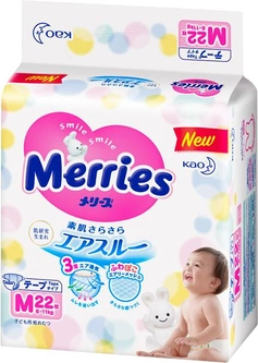 Подгузники Merries для детей M 6-11 кг 22 шт (4901301509079)