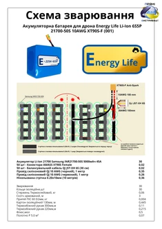 Аккумуляторная сборка 6S5P Energy Life 25000 мАч Samsung SDI 21700