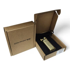 Зажигалка бензиновая Dolphin HY718 Gold в подарочной упаковке
