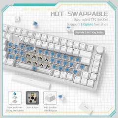 Клавиатура AJAZZ AK820 White Игровая Проводная Механическая, Blue