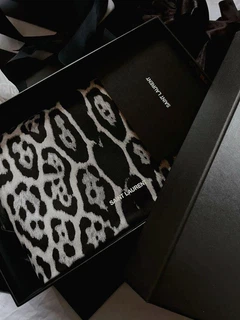 ☆美品・保存袋付☆Yves Saint Laurent イージー レオパード Шоппер Yves Saint Laurent Totebag Leopard Shopper YSL Monochrome