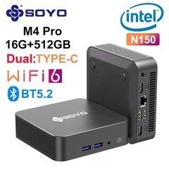 ミニPC SOYO M4 Pro N150 16GB 512GB Мини ПК Soyo M4 Plus2 Intel N150 /DDR4 16GB RAM/ SSD 512GB