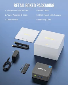 Неттоп GMKtec NucBox G3 Plus, Titanium Grey, N150 (4x3.6 GHz