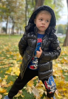 Детская куртка для мальчика MONCLER 98-104 см черная ЕВРОзима