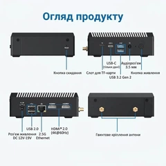 Мини ПК MINIX Z100-0dB Fanless / Intel N100 / RAM 16GB / SSD 512GB