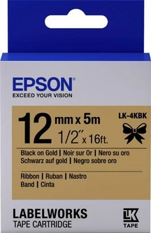 Картридж с лентой Epson LabelWorks LK4KBK 12 мм 5 м Black/Gold (C53S654001)