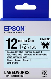 Картридж с лентой Epson LabelWorks LK4LBK 12 мм 5 м Black/Sky Blue (C53S654032)