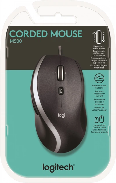 Миша Logitech M500 Corded Mouse USB Black (910-003726) - зображення 5