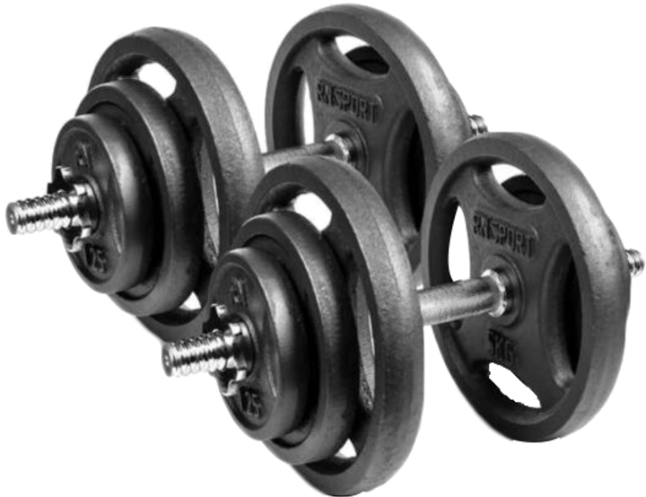 Гантели разборные RN-Sport чугунные 2 шт по 18.5 кг (RN_QTR18x2) – фото ...