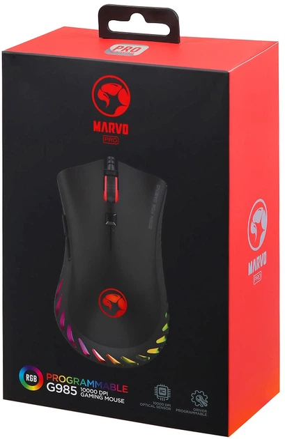 Mysz Marvo G985 RGB-LED USB Black (6932391908419) - obraz 6
