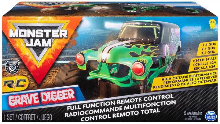 Samochód zdalnie sterowany Spin Master Monster Jam Grave Digger RC 1:24 w pudełku 14.5x28.5x15 cm (6044955) - obraz 4