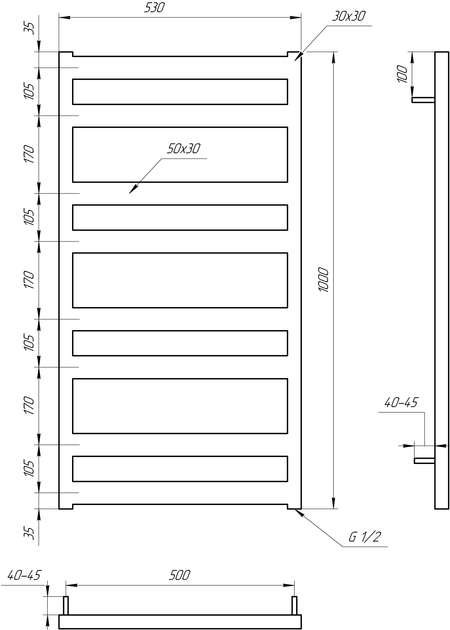 Genesis Aqua Рушникосушка Genesis-Aqua Fom 80x53 см (2201) - зображення 7