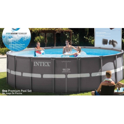 Бассейн каркасный INTEX 28332/26332/26330, круглый, 549х132 см с фильтр-насосом грубой очистки (220-240V), лестницей, подстилкой - изображение 4