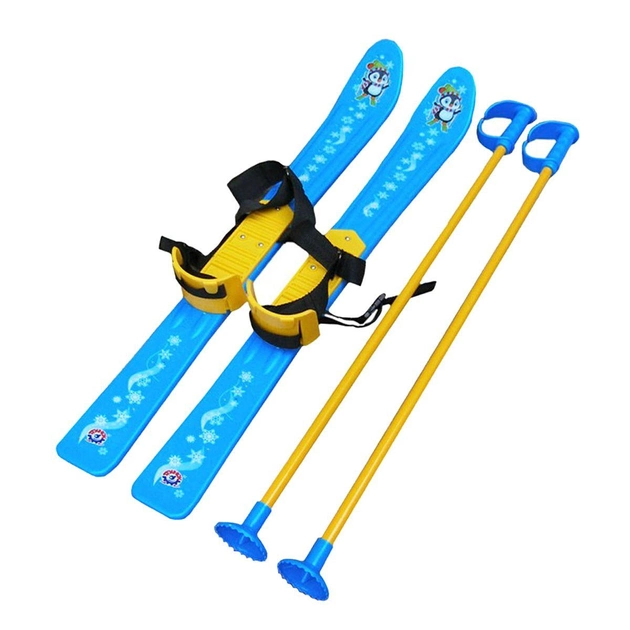 Лыжи с палками детские голубые Технок (3350) (154688) 