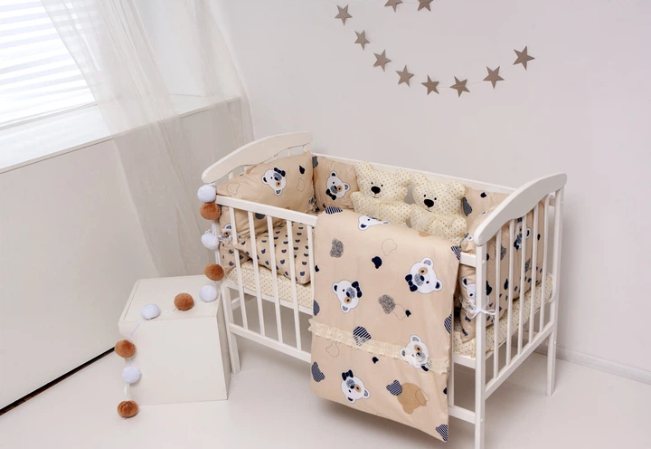 Полный комплект детского постельного белья в кроватку TeddyBoom Бэйби-Беж 9 в 1 - Фото 5 Полный комплект детского постельного белья в кроватку TeddyBoom Бэйби-Беж 9 в 1 - изображение 5